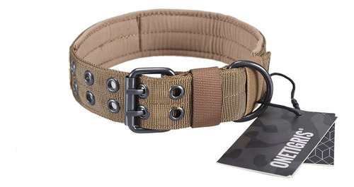 Collar Militar Ajustable Para Perro Con Anillo En D De Metal