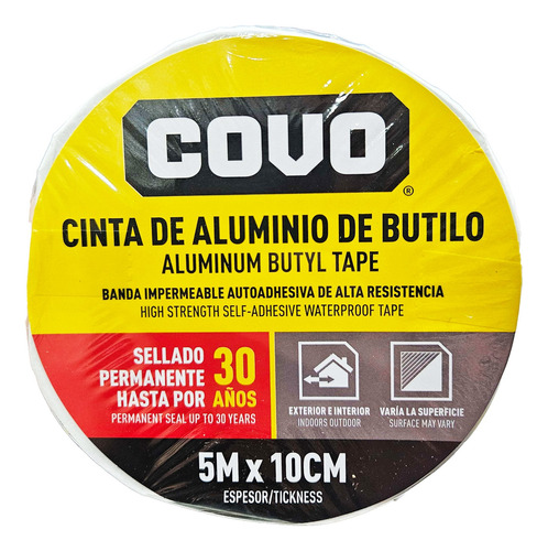 Cinta De Aluminio De Butilo Autoadhesiva Covo 5m X 10cm