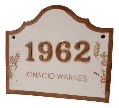 Placa Para Direccion Ceramica Crema