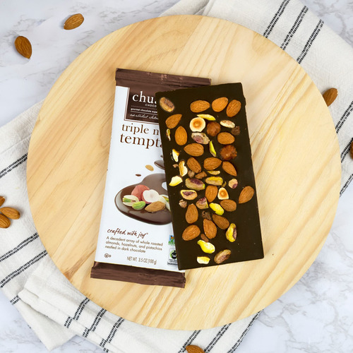 Barras De Chocolate Negro Triple Nut Temptation 3 Unidades