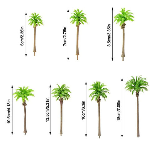 Miniatura De Palmera De Coco De Plástico Modelo Palmera, 5 U