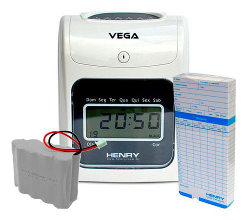 Relógio Ponto Vega Com 50 Cartões E Bateria
