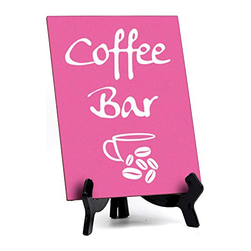 Cartel De Bar De Café, Señal De Mesa, 6  X 8  (rosa)