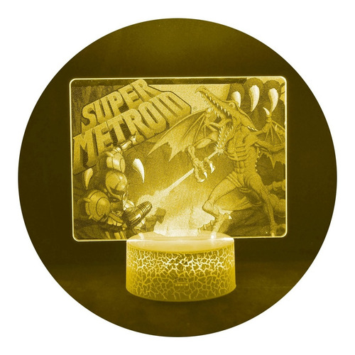 Lampara 3d Premium Super Metroid Base Agrietada