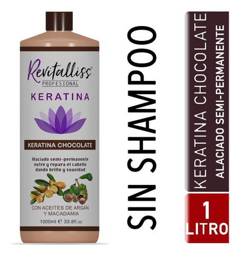 Keratina Brasileña De Chocolate Revitalliss Litro Sin Champú