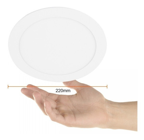 Imagen 3 de 3 de Panel Led Incrustar Redondo, Interior, 18w, Luz Blanca