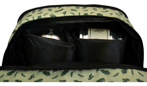 Imagen 6 de 10 de Equipo De Mate Premium Mochila Termo De Acero Green