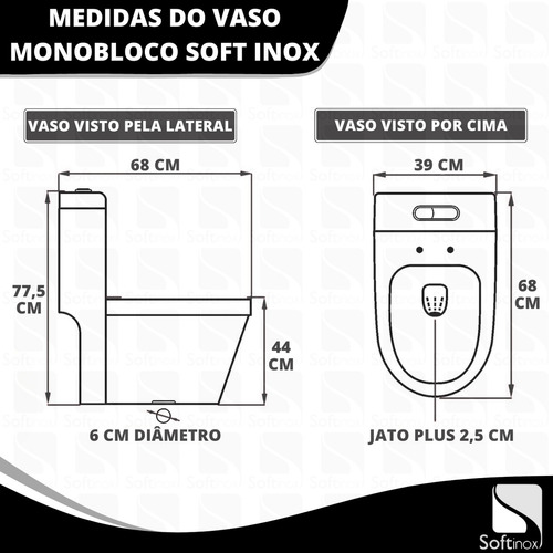 Vaso Sanitário Caixa Acoplada Monobloco Privada Completo Jato Plus Redondo