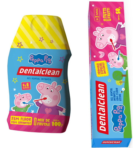 2x Gel Dental Infantil Peppa Pig - Com Fluor E Sem Fluor