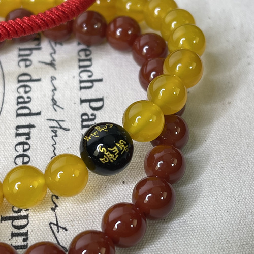 Pulsera De Cuentas De Cristal Y Pulsera Tejida A Mano 3 Piez