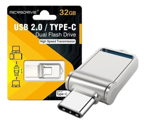 Memoria Usb De 64gb Microdrive 2 En 1 Usb Y Tipo C