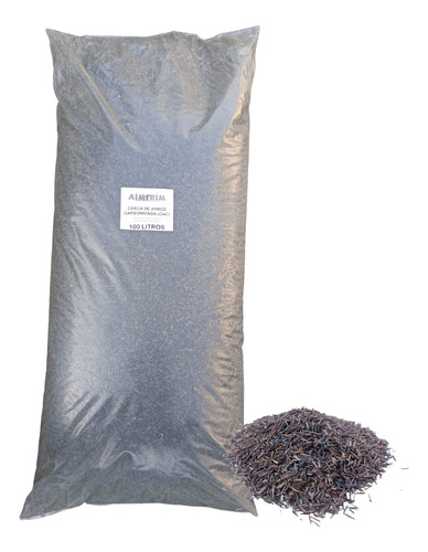 100 L Casca Arroz Carbonizada Substrato Orgânico 10 Kg