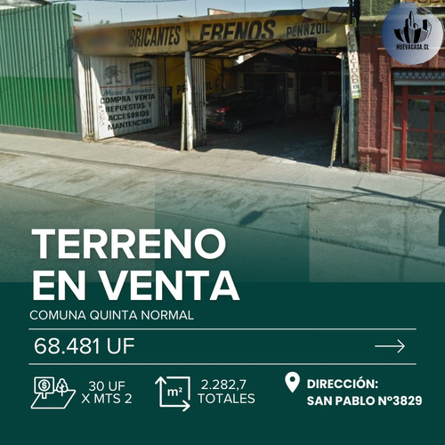 Terreno En Venta - Quinta Normal - San Pablo 3829 
