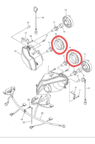 Tapa X 1 Cubre Bombillo Farola Yamaha R1 2004 2008 Original