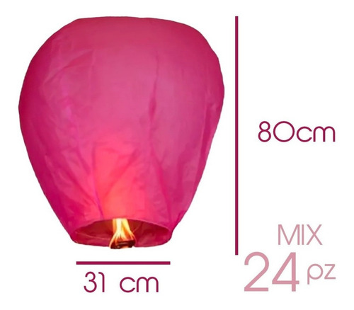 24 Globos De Cantoya Para Fiestas Con Cera Globo Del Deseo