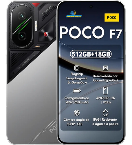 Xiaomi Poco F7 512gb 12gb Global Carregador Brasileiro + Nfc Cor Prateado