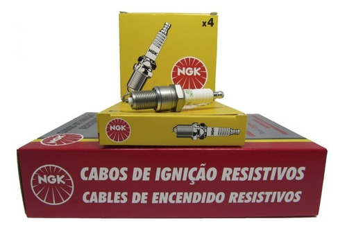 Jogo De Vela + Cabo Ignição Ngk Uno 1.6 Mpi Gasolina Desd 95