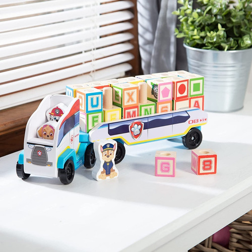 Camión De Madera Bloques Abc Paw Patrol Didáctico 33pzs 3+