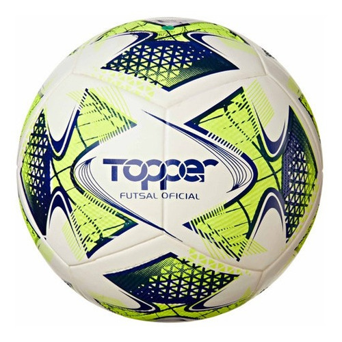 Bola De Futsal Slick 22 Topper Cor Branco/Amarelo Neon/Azul