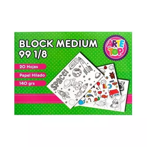Block Dibujo Medium 99 1/8 20 Hojas Murano - Dimeiggs