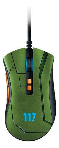 Mouse Gamer Razer Deathadder V2 Halo Infinite Edition Alambrico 20000 Dpi 8 botões programáveis.