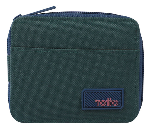 Billetera Totto Para Hombre Maldonado Mediana Color Verde Diseño de la tela Rayado