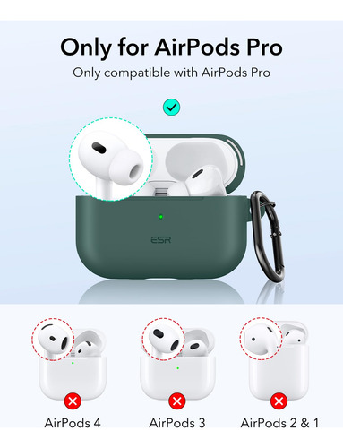 Capa Esr Para AirPods Pro De 2ª Geração Com Verde Magsafe