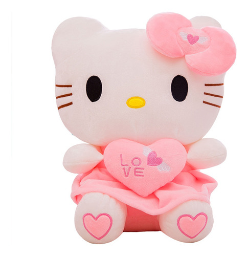 Peluche Hello Kitty Con Corazón Kawaii Para Regalo 30cm