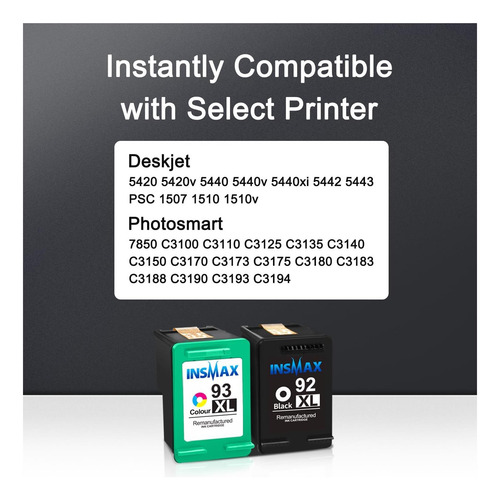 92xl 93xl Reemplación De Carchos De Tinta Para Hp 92 Y 93 La