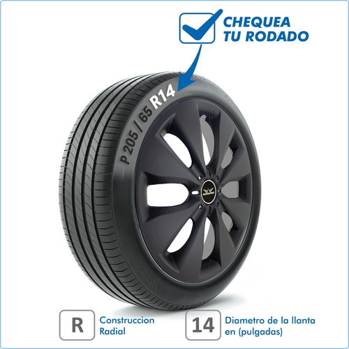 X4 Tazas Univers Revolution 14 PuLG + Logo Adaptable Peugeot