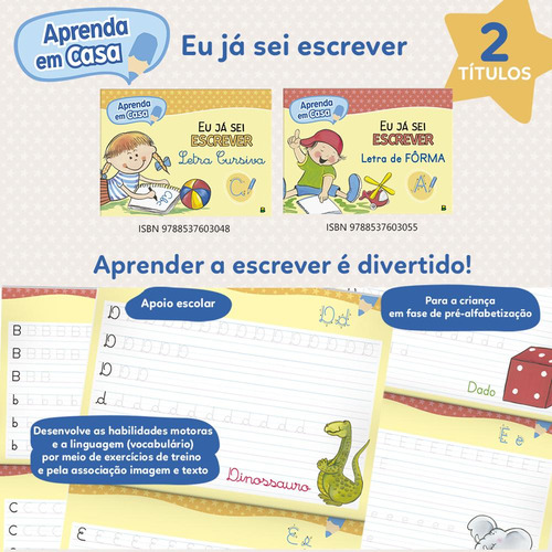 Aprenda em Casa Eu já sei Escrever Letra Cursiva, de © Todolivro Ltda.. Editorial Todolivro Distribuidora Ltda., capa mole em português, 2022