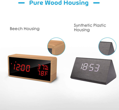 Meross - Despertador Digital Para Dormitorios, Reloj De Escr