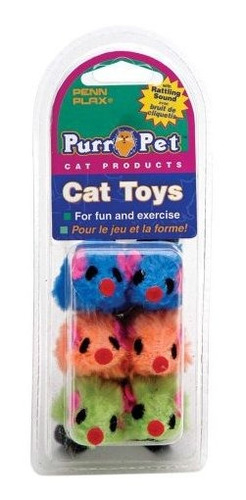 Penn Plax Purrpet Fuzzy Ratones Pet Toy