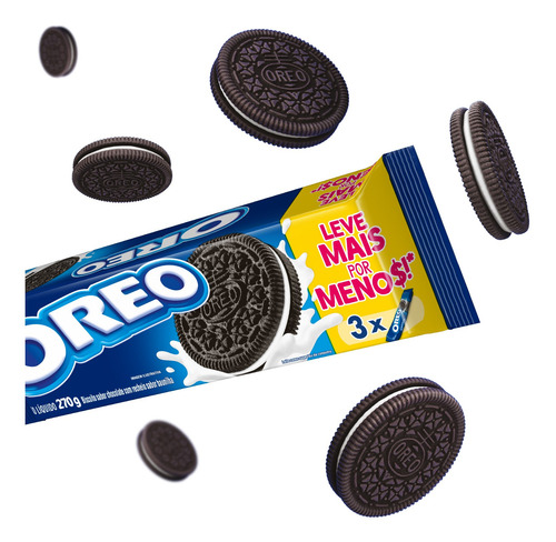 Imagem 7 de 8 de Biscoito Recheado Oreo Original Emb Econômica Multipack 270g