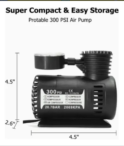 Compresor Portátil 300 Psi 12 V