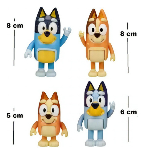 Bluey 17366 Pack Con4 Figuras Articuladas