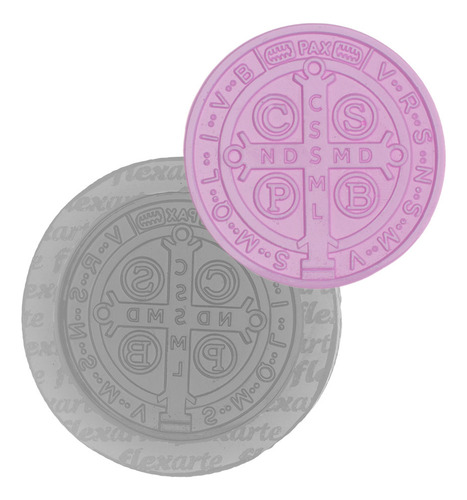 Molde Silicone 827 - Medalha São Bento - Batizado - Flexarte