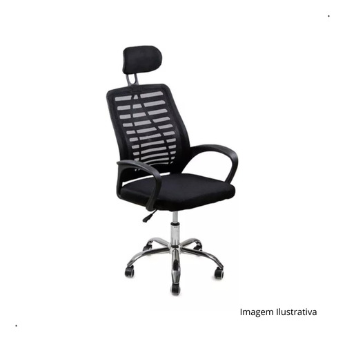 Conjunto Assento E Encosto C/ Tela Mesh Ergonômico Preto