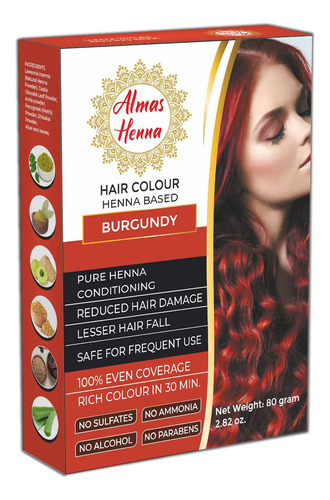  Almas Henna - Tinte Para El Cabello De Henna 100 % Organico