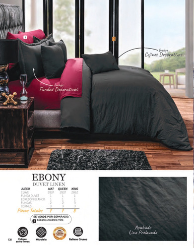 Jgo. Duvet Linen Ebony King Intima Hogar