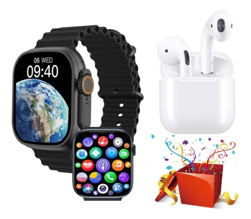 Reloj Inteligente 2 En 1 Con Auriculares, Negro