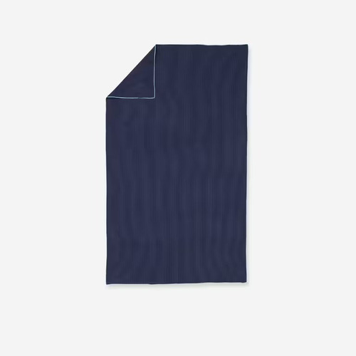 Toalla Microfibra Nabaiji Rayas Azul Oscuro Talla G Azul
