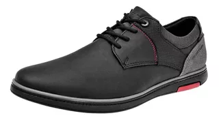 Negro Total Zapato Casual Para Hombre Negro Gris, 104861-1