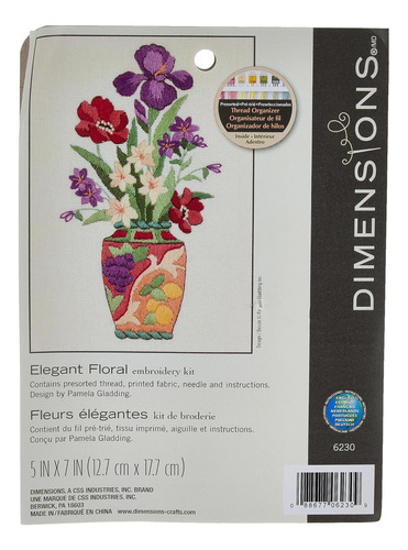 Dimensions Kit De Bordado Crewel Para Jarrón De Flores Elega