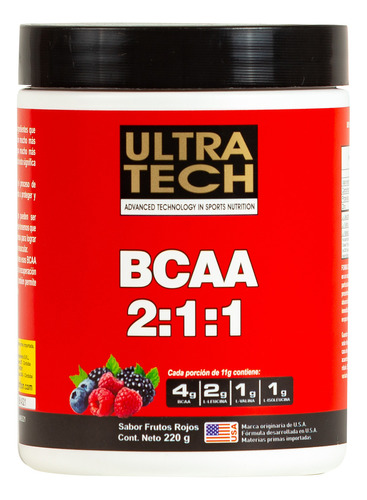 Bcaa En Polvo Ultra Tech 2.1.1  Recuperacion Masa Muscular 