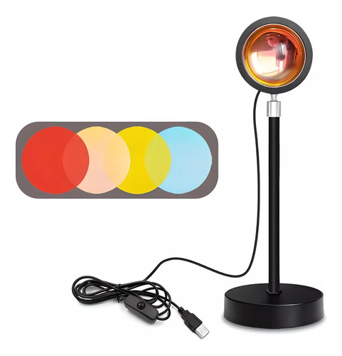 Lámpara Luz Led Proyectora Atardecer Decorativa 15 Colores