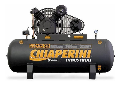 Imagem 1 de 1 de Compressor de ar elétrico Chiaperini Industrial Mais CJ 20+ APV 250L trifásica preto 220V/380V 60Hz