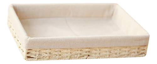 Basque Tejido Bin Organizador Rectangular Moderno Beige S