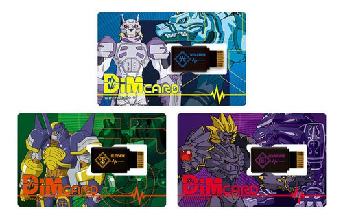 Kit 3 Dim Card Wolfmon Blitzmon Lowemon Bandai Digimon