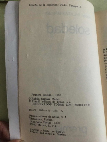 Rubén Salazar Mallen : Soledad (Usado)